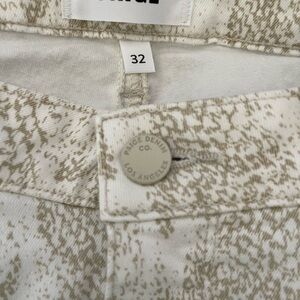 Paige Denim Co. Hoxton White and Tan Jeans